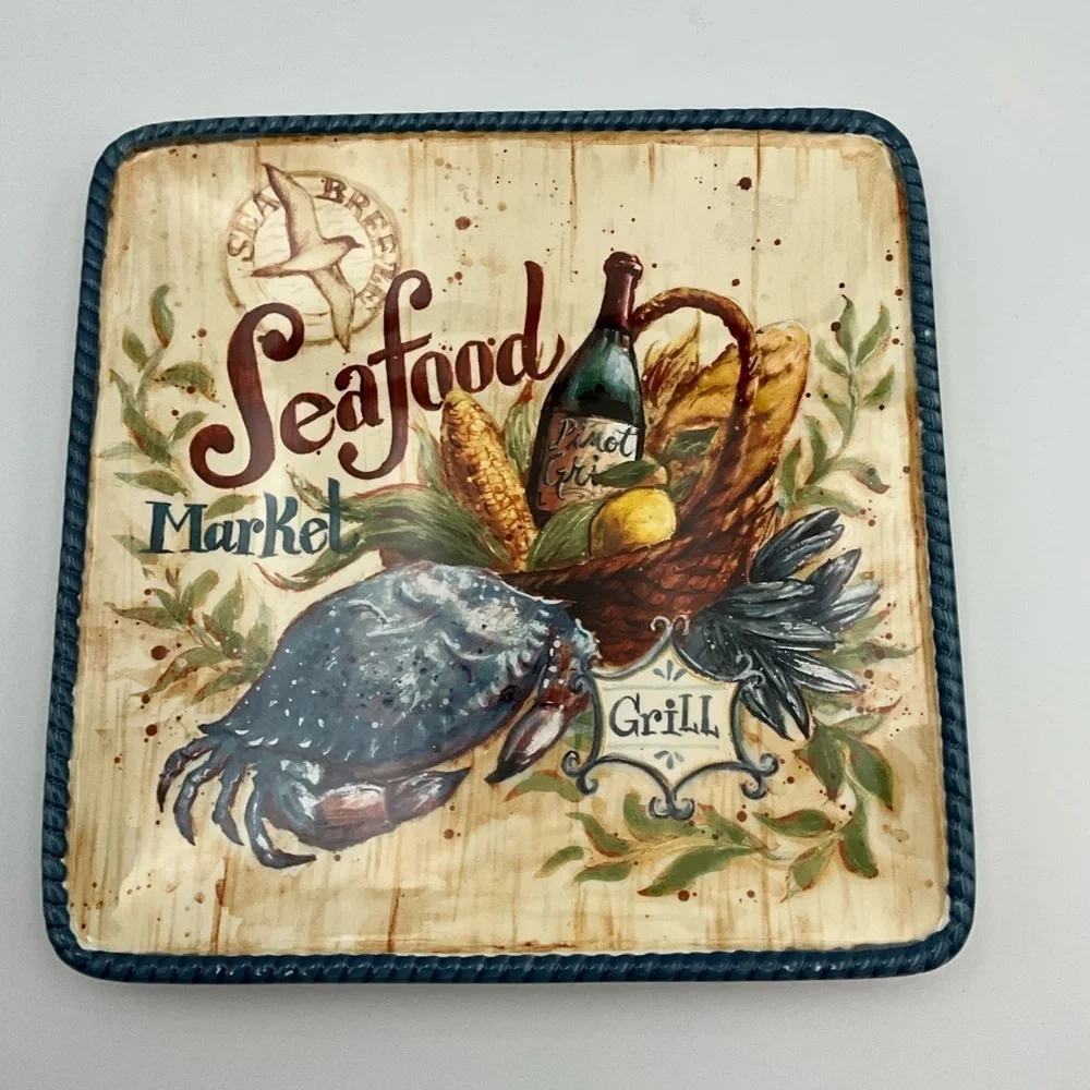 Certified International “Seaside Market” Plates by Geoff Allen Discontinued